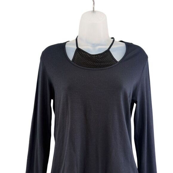 Akris Punto Knit Top Size 10 Cotton Mock Neck Black Pullover Back Zip - Picture 7 of 16